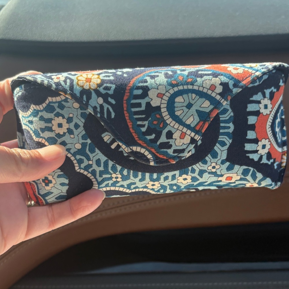Vera Bradley Blue and Orange Sunglasses Case